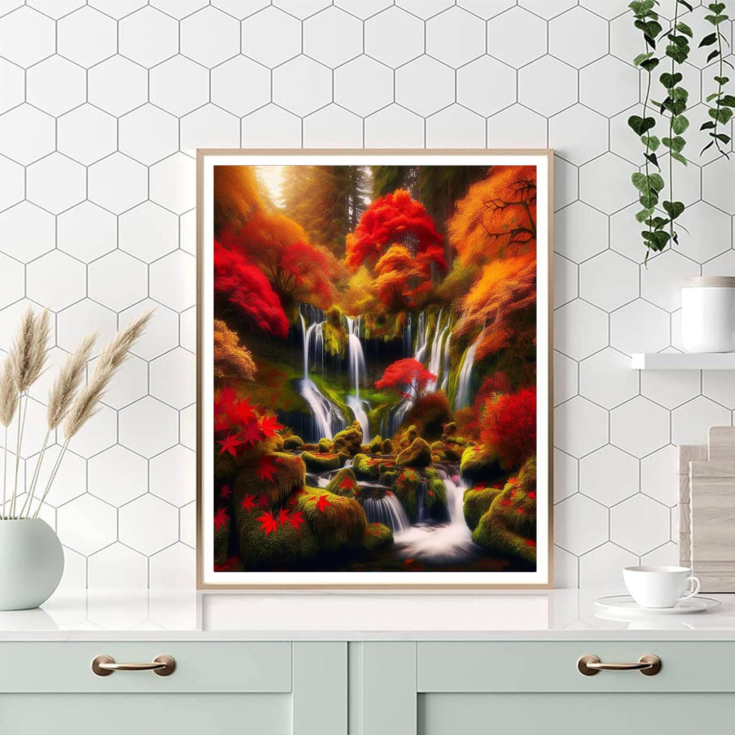 Gentle Autumn Cascade DIY Paint By Numbers