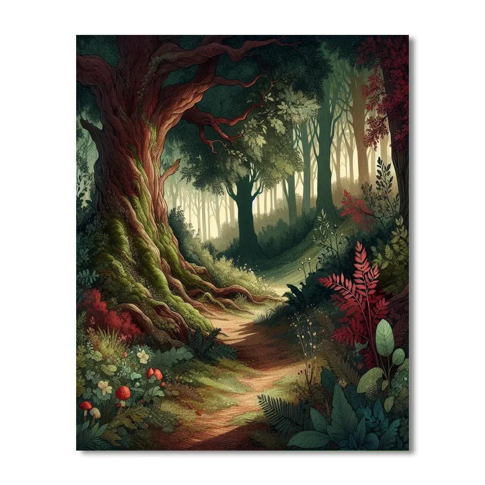 Mushroom Woodland Retreat DIY Paint By Numbers