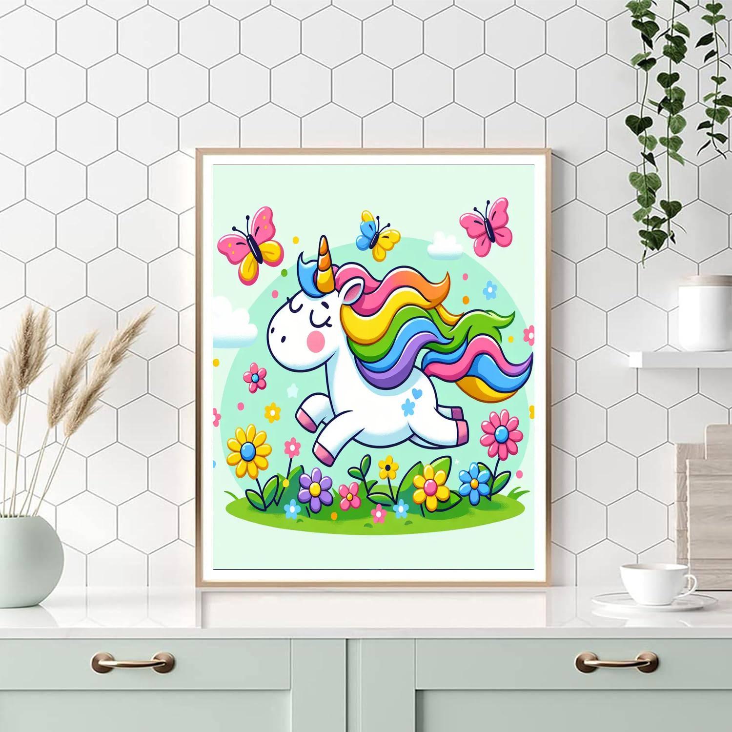 Dreamy Unicorn Garden Painting By Numbers Kit