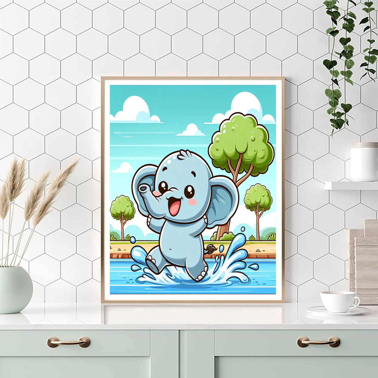 Bouncing Elephant Paint By Numbers Kits