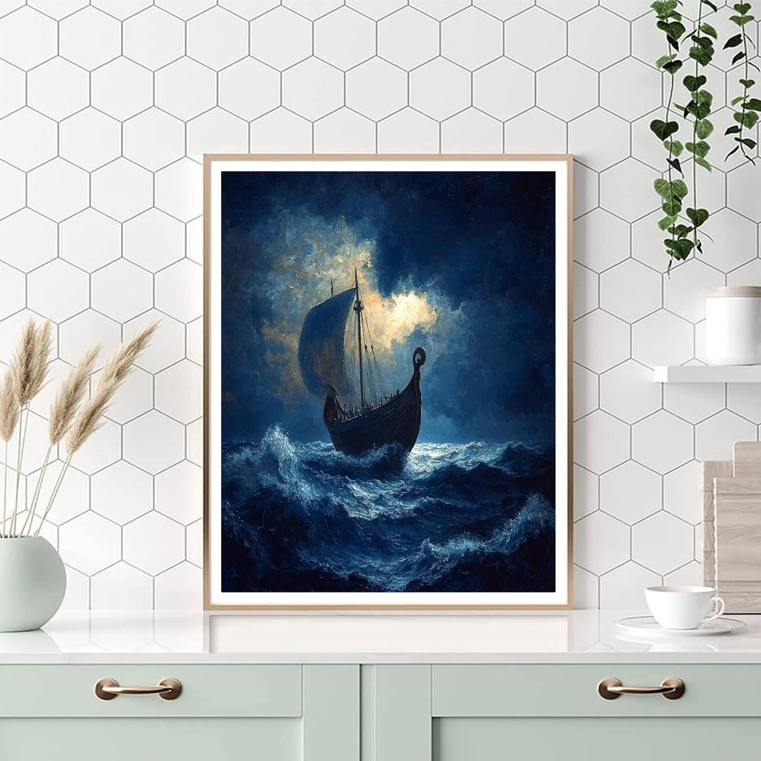 Thomas Eakins Inspired Viking Voyage Saga  Painting By Numbers Kit