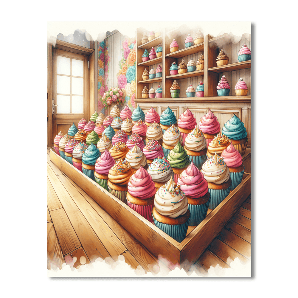 Sweet Cupcake Shop Painting Number Kit
