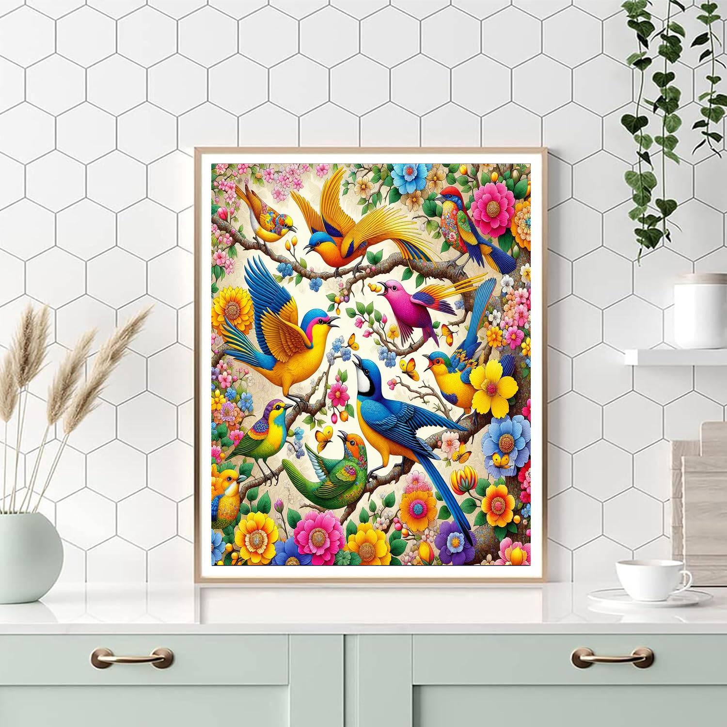 Joyful Bird Sanctuary DIY Paint By Numbers