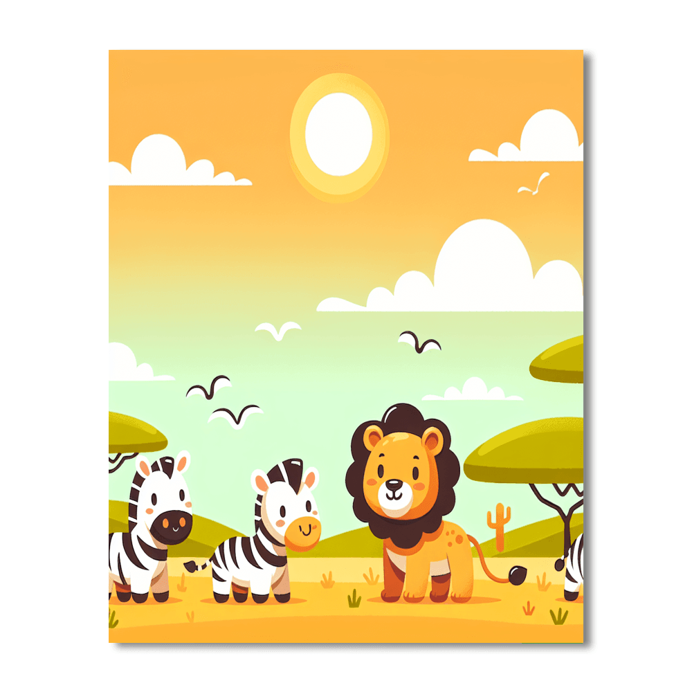 Sunny Savanna Adventure Number Painting