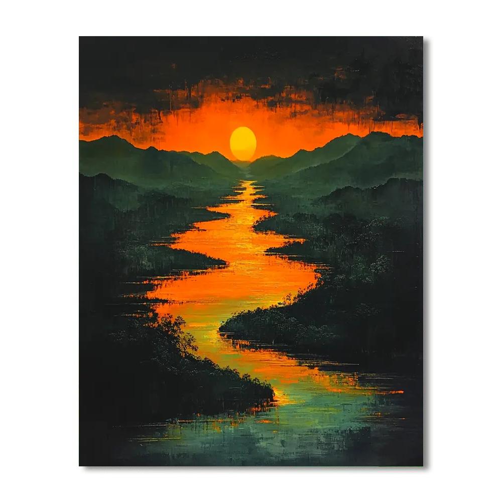 Nandalal Bose Inspired River Of Eternal Memories  Painting Number Kit