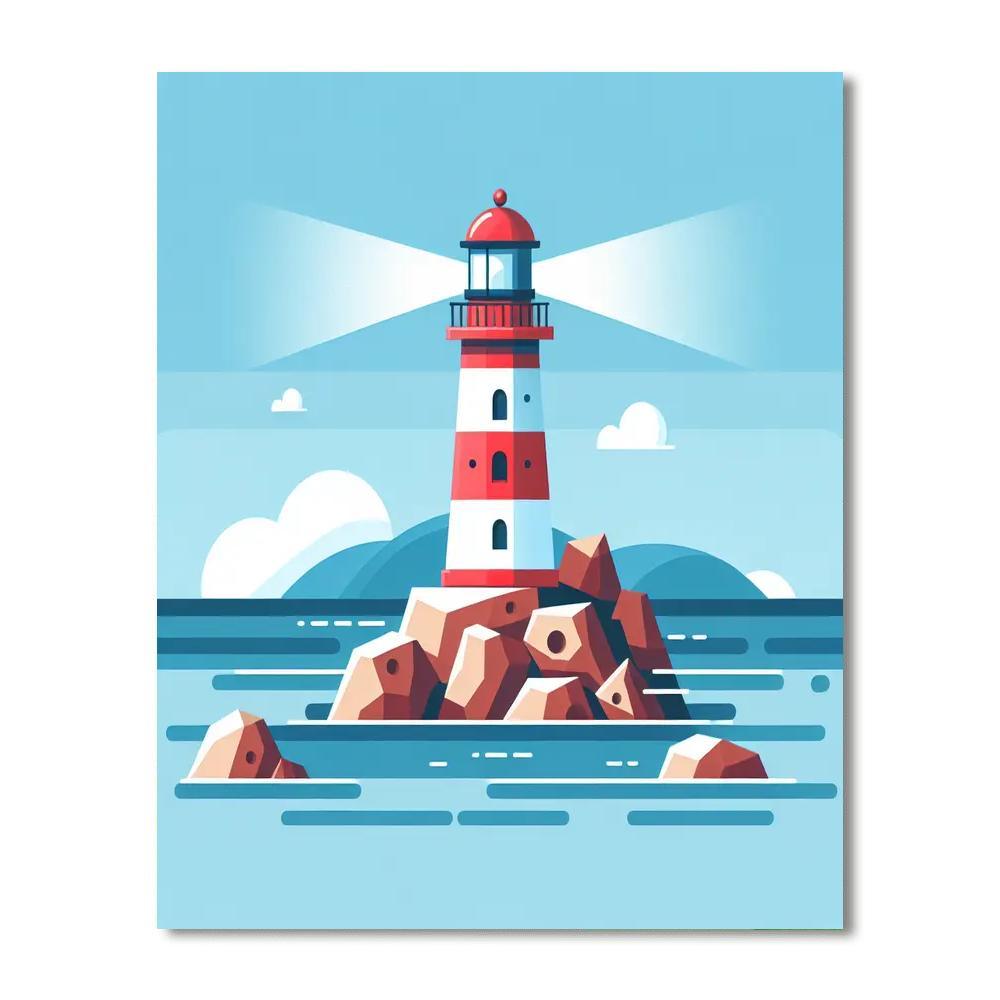 Lighthouse Lagoon Paint By Color
