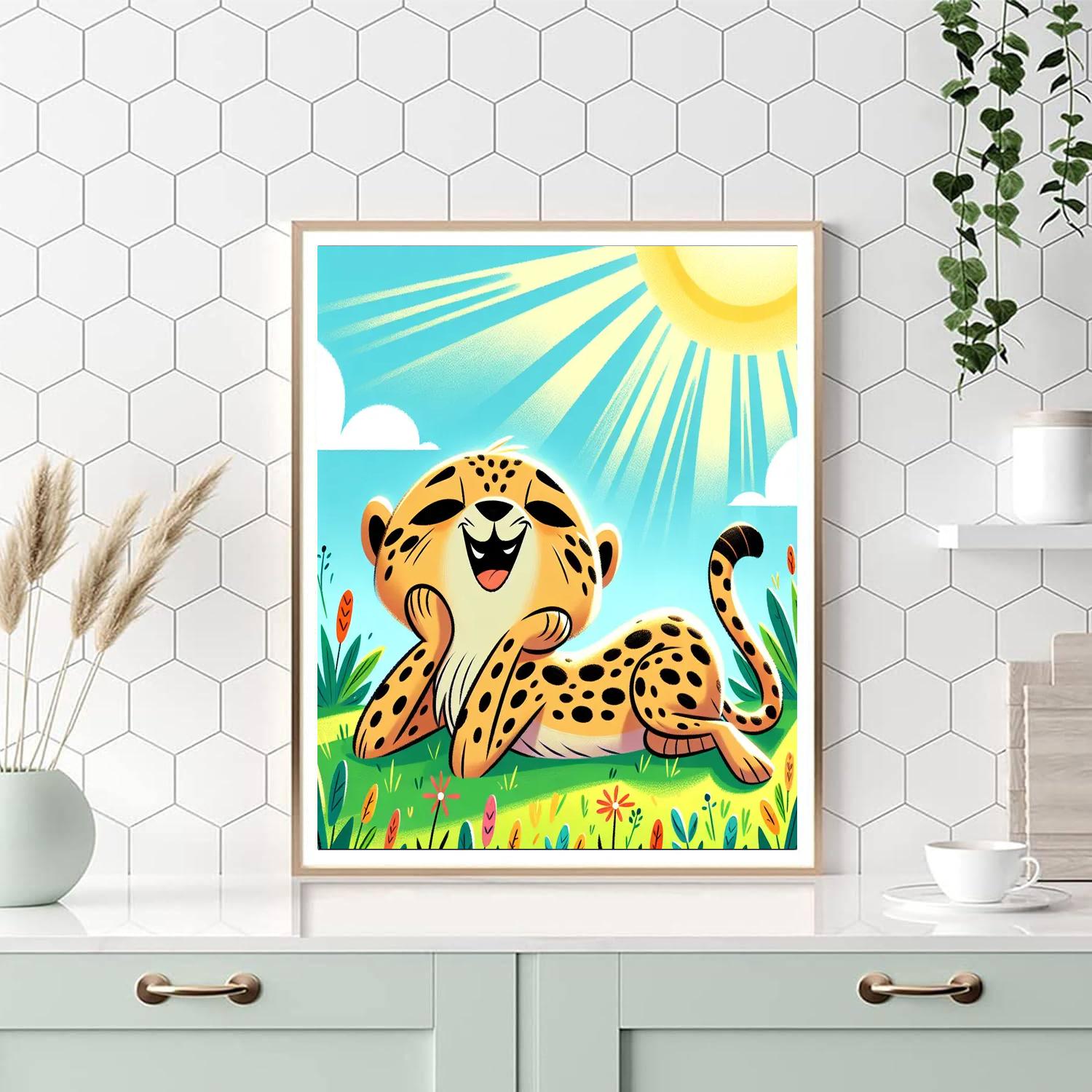 Joyful Cheetah Painting By Numbers Kit