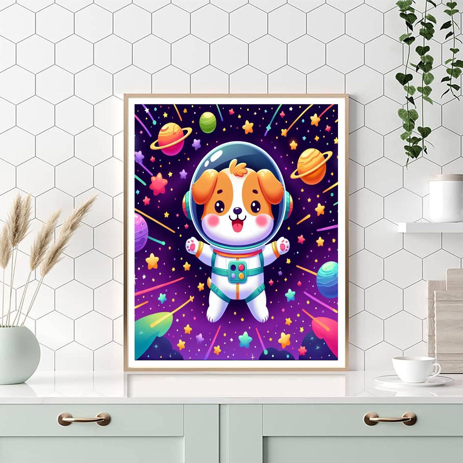 Astronaut Puppy Adventure Paint By Numbers