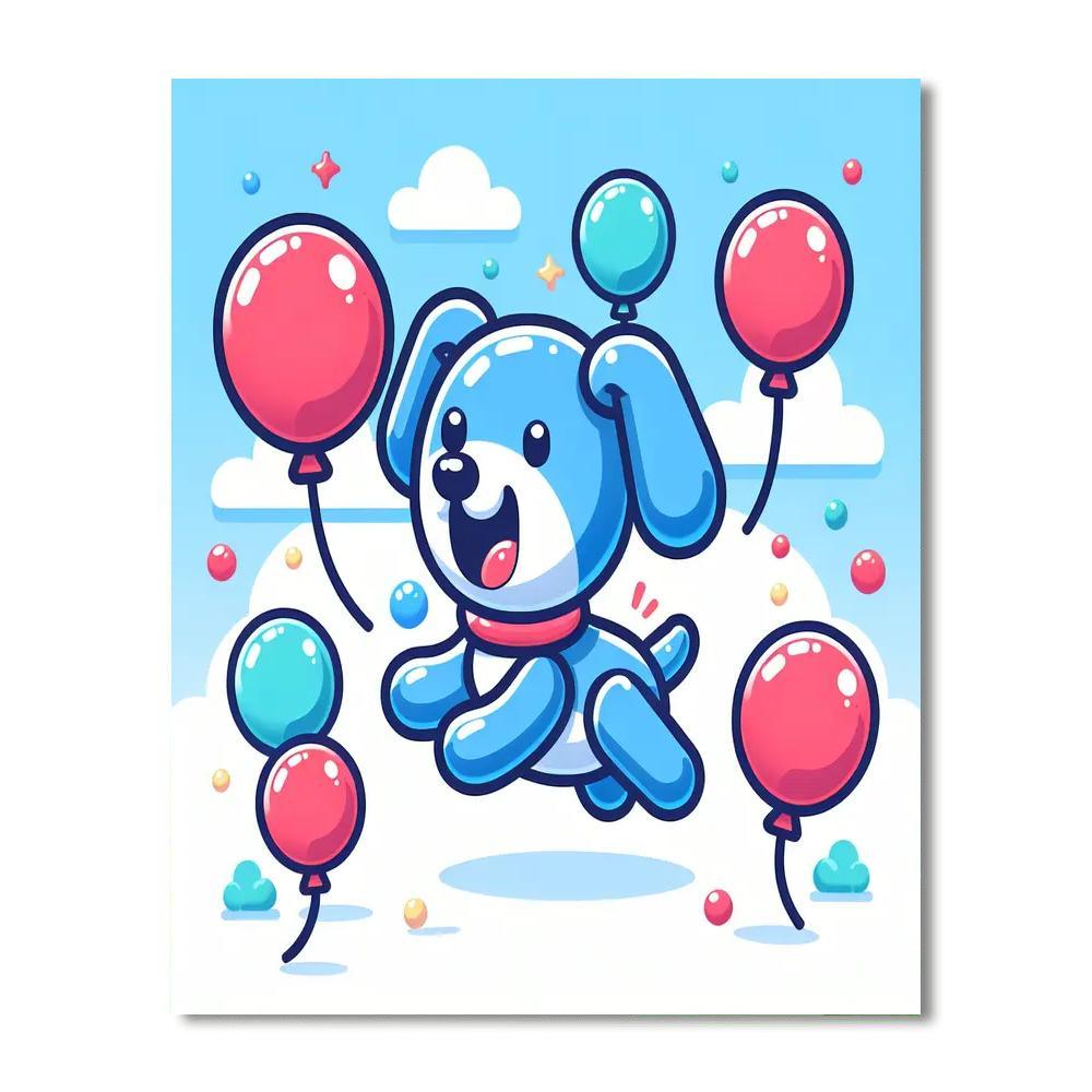 Bouncing Balloon Dog DIY Paint By Numbers