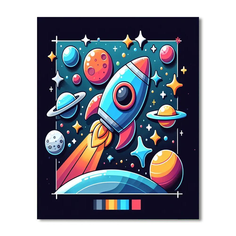 Exploring Space Planets Numbered Painting Kits