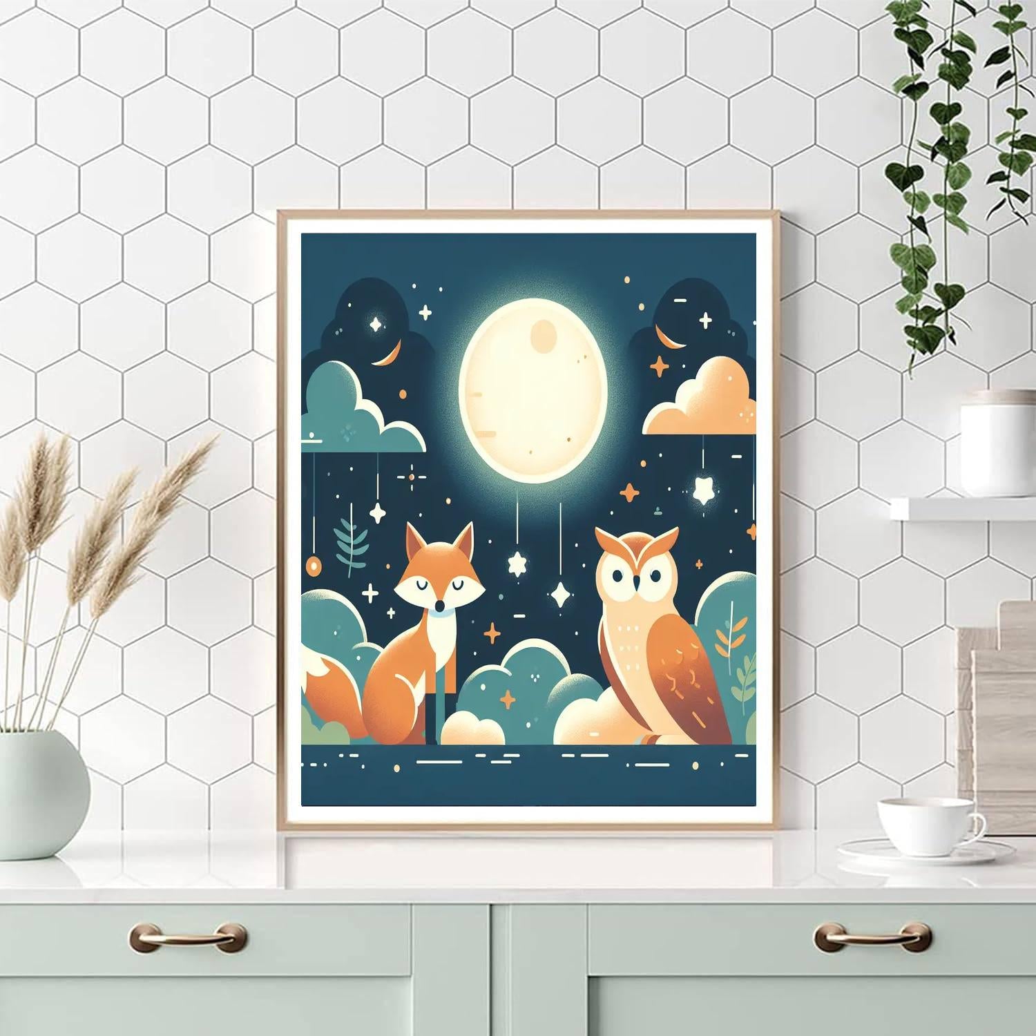 Moonlight Menagerie Paint By Numbers Art