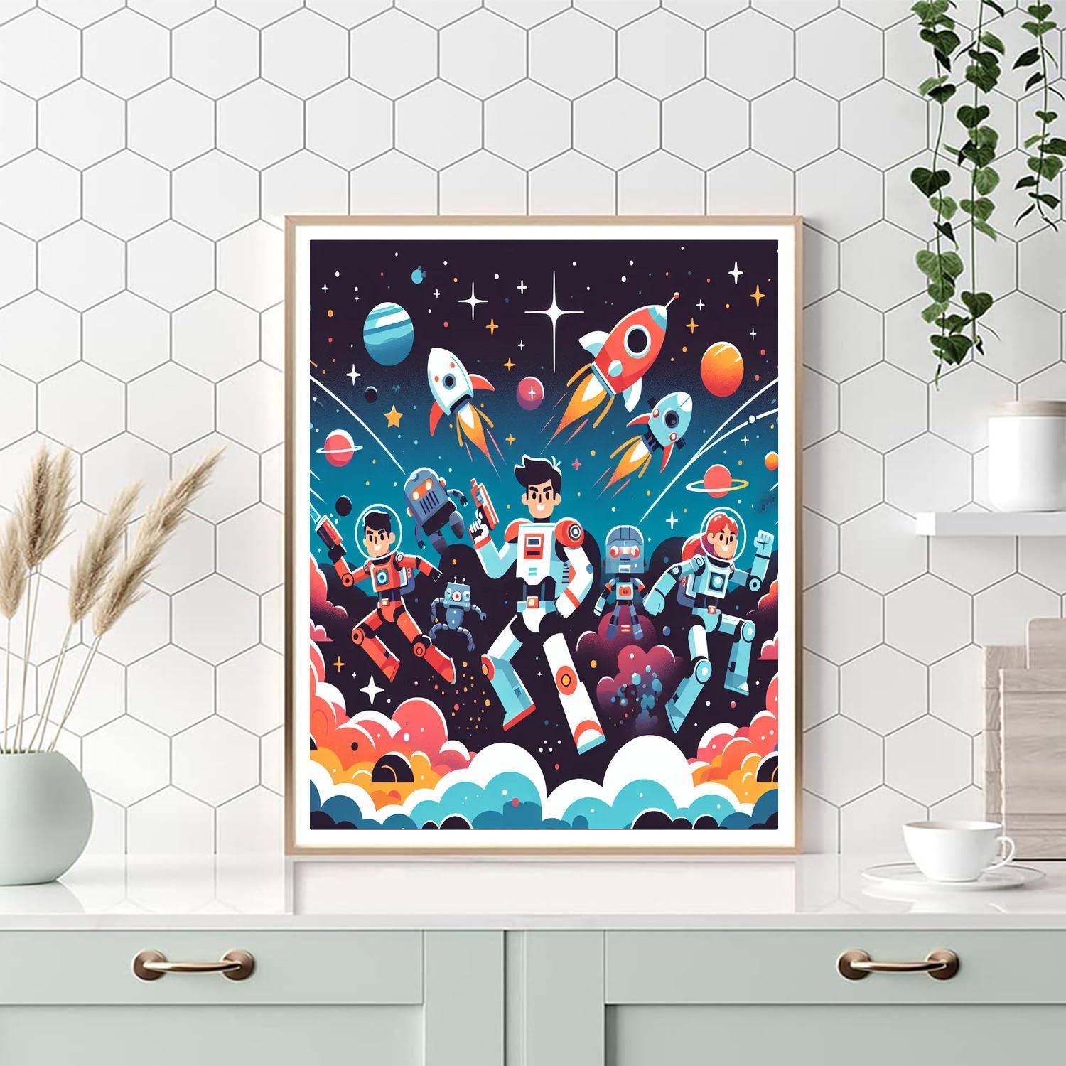 Galactic Star Battle Paint By Numbers Art