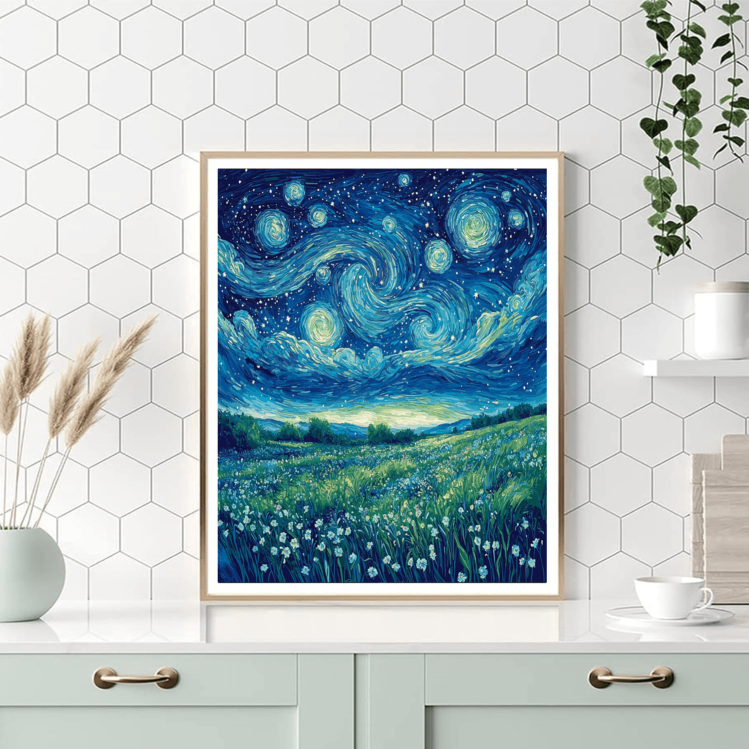Vincent Van Gogh Inspired Starry Night Meadow  Paint By Numbers Kits