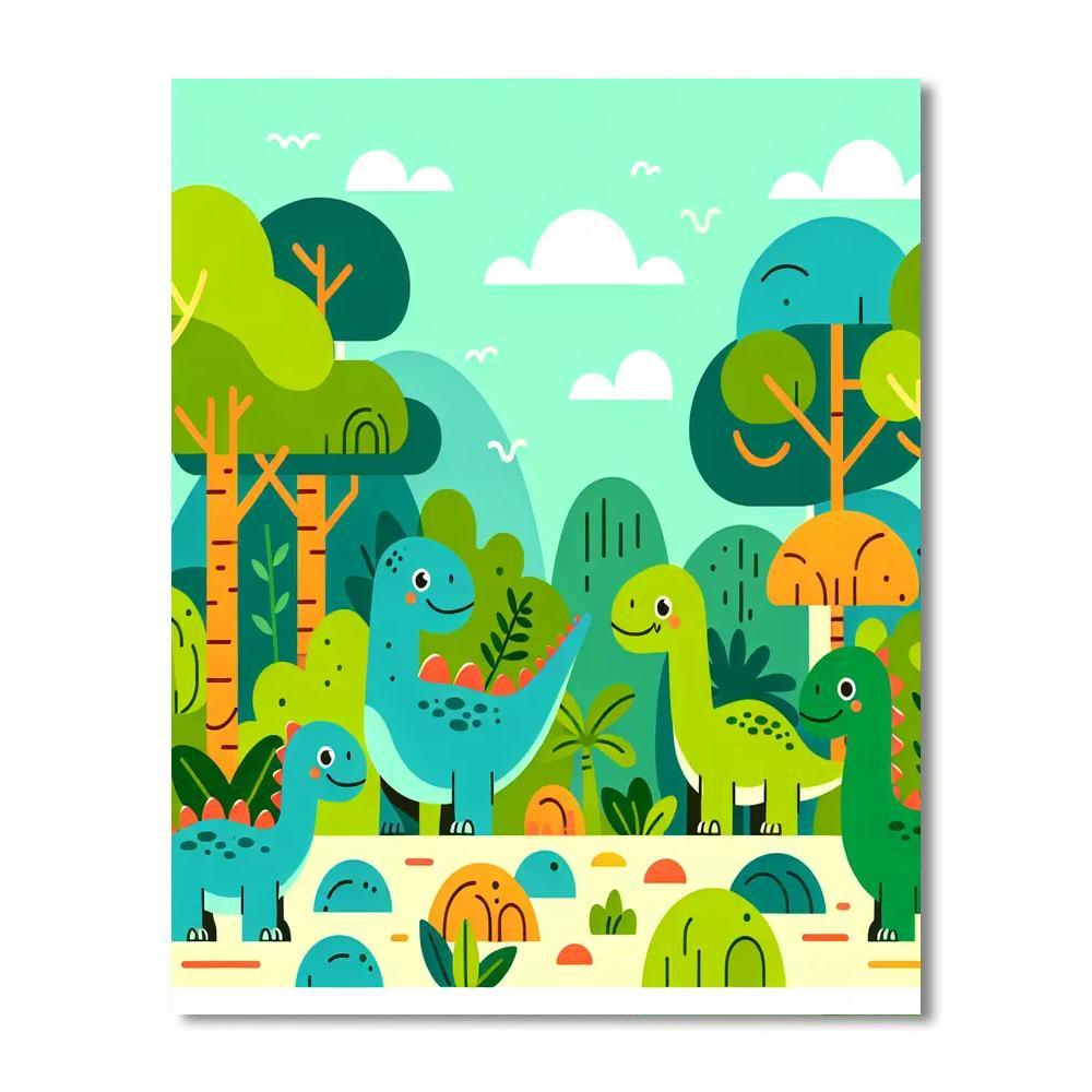 Exploring Dinosaurs Realm Painting By Numbers Kit