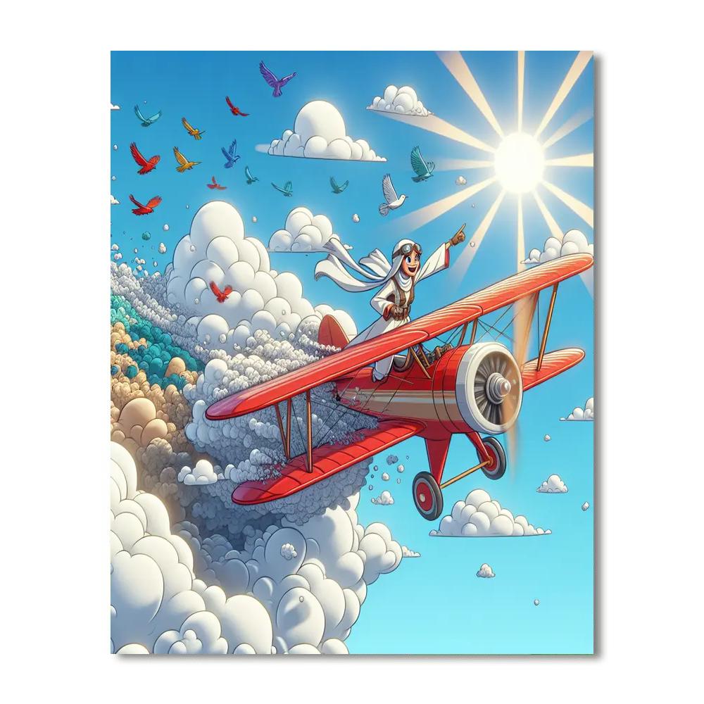 Flying High With The Red Baron Number Painting