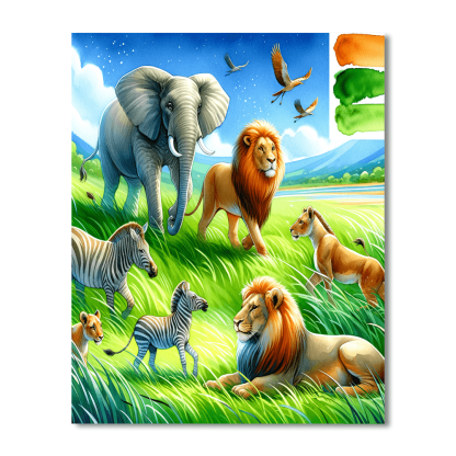 Safari Wildlife Adventure Paint By Color