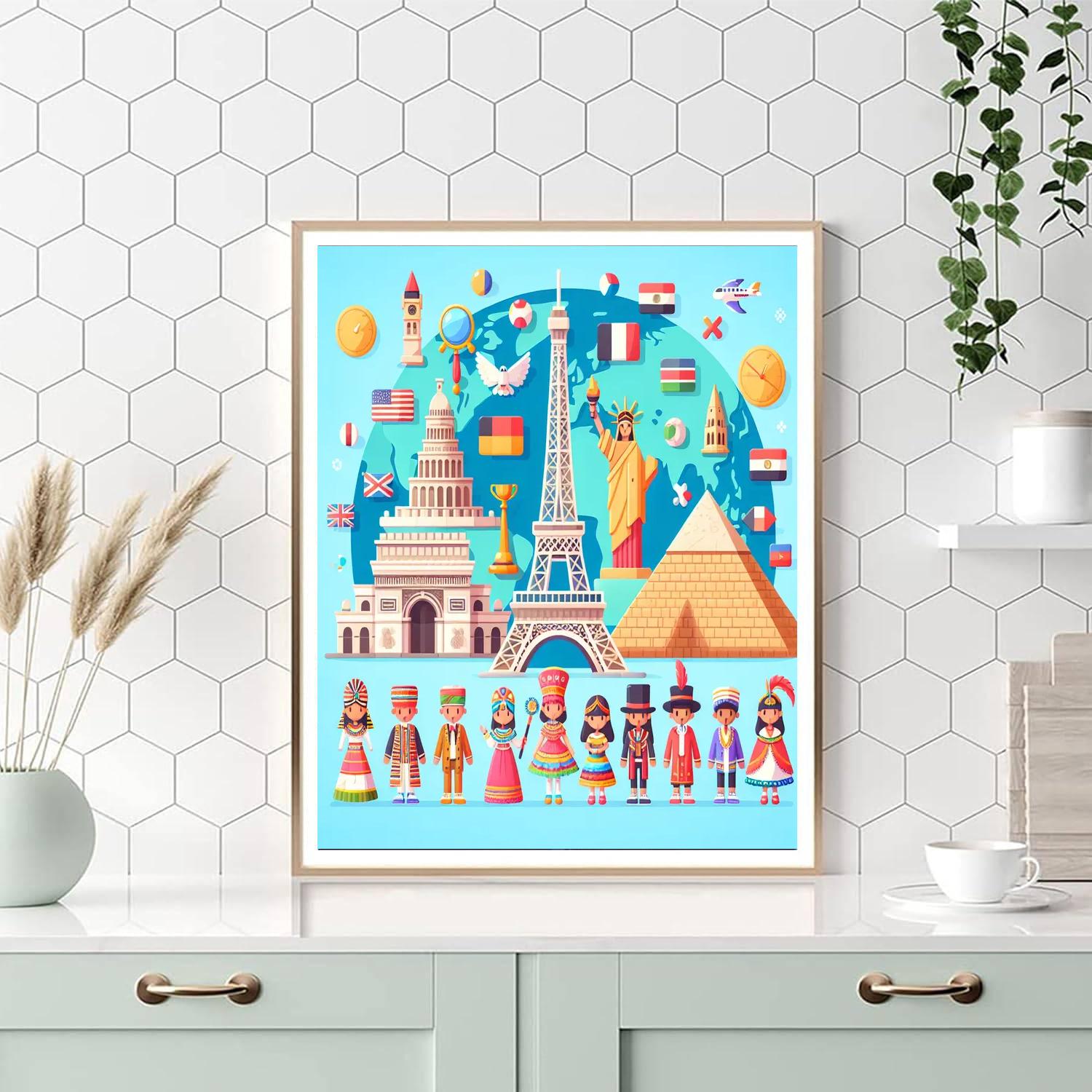 Around The World Exploration Paint By Numbers Art