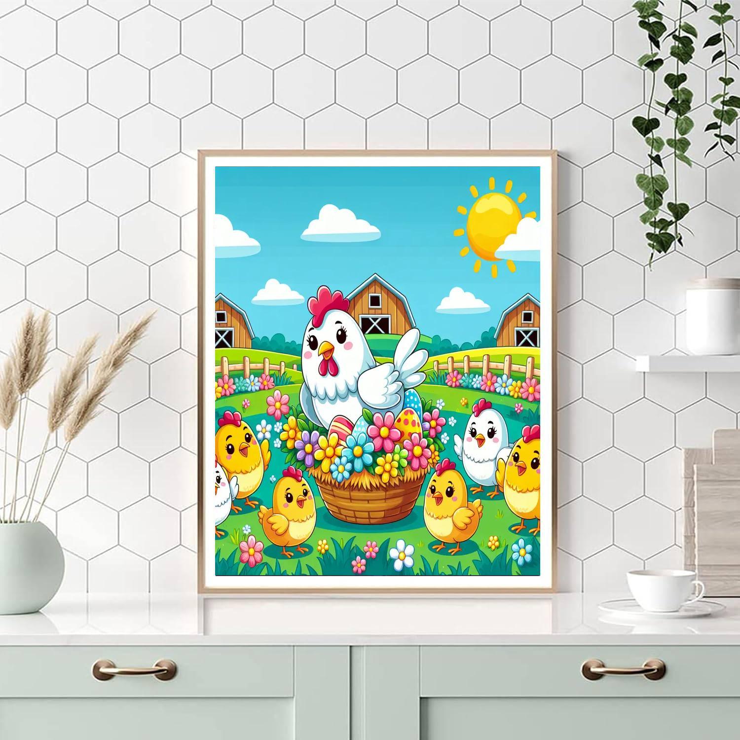Chirpy Chickens Paint By Numbers Art