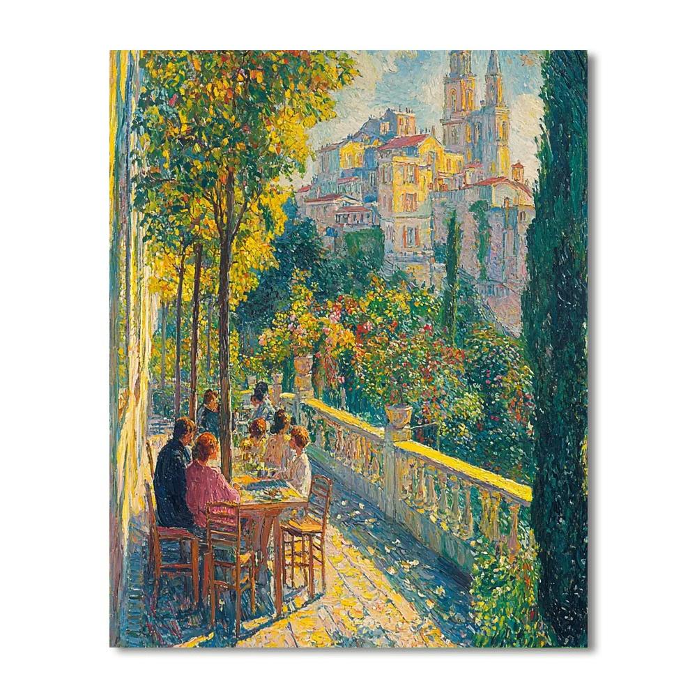Pierre Bonnard Inspired Sunlit Rooftop Gardens  Number Painting