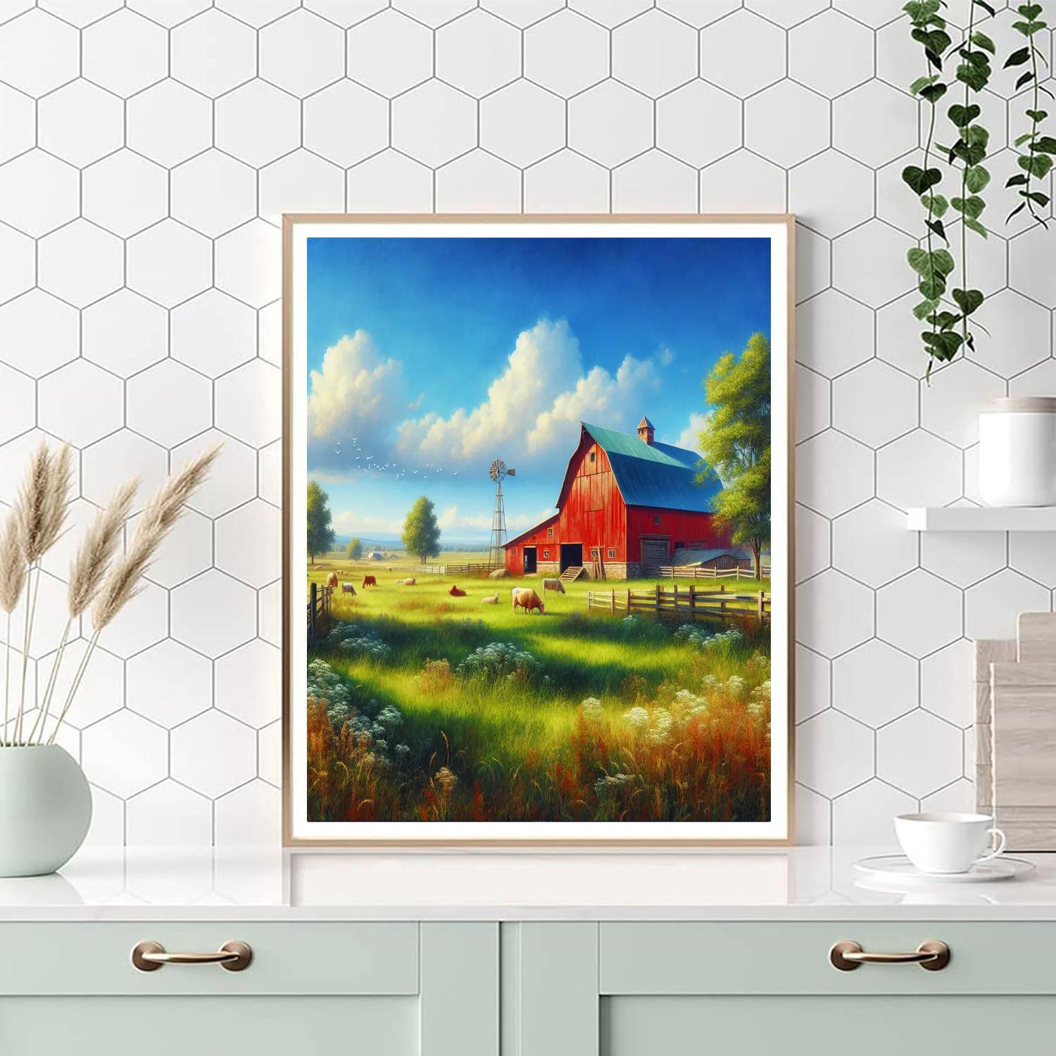 Peaceful Country Farmstead Painting By Numbers Kit