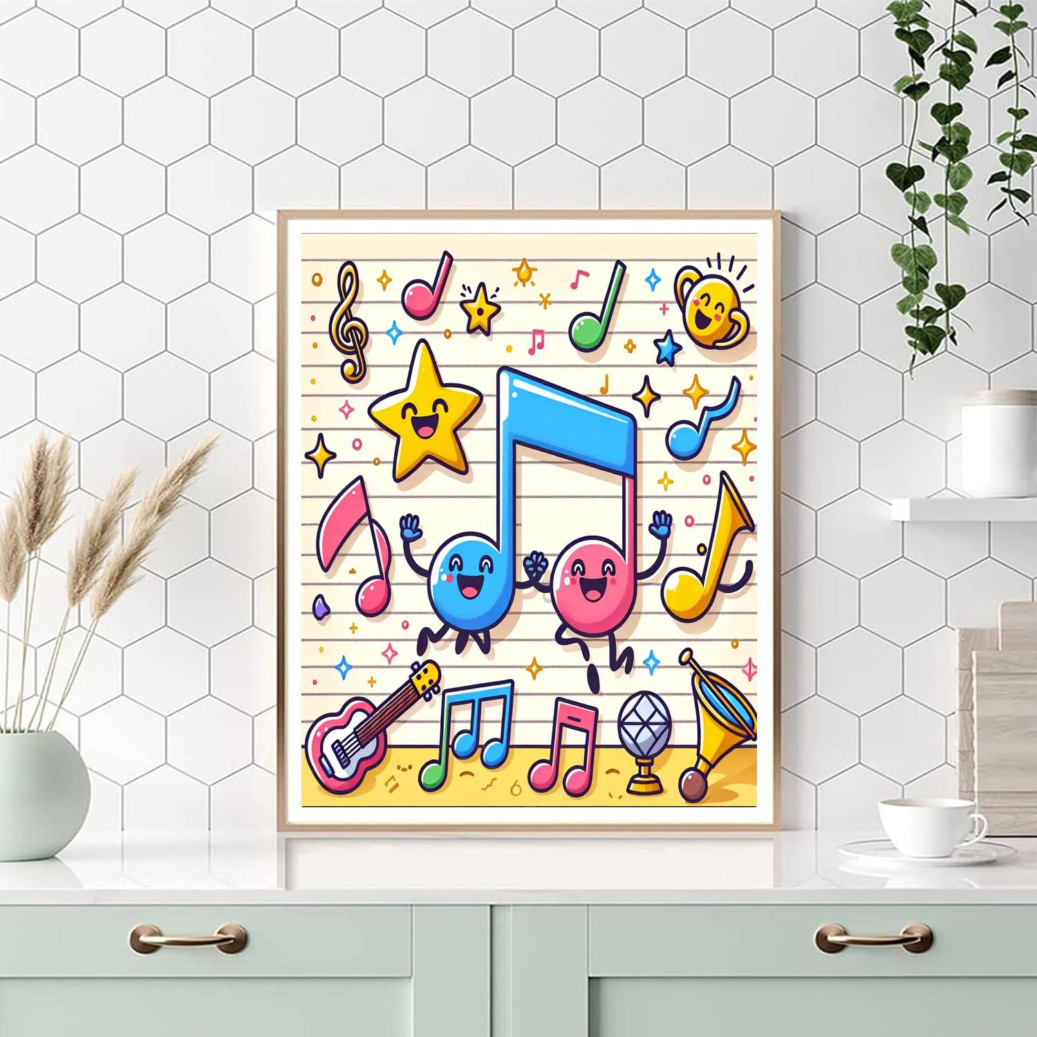 Dancing Musical Notes Numbered Painting Kits