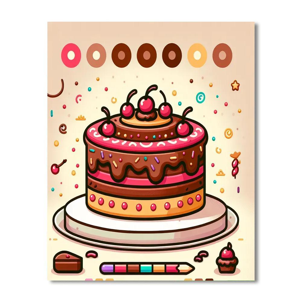 Gigantic Chocolate Cake Paint By Numbers Kits