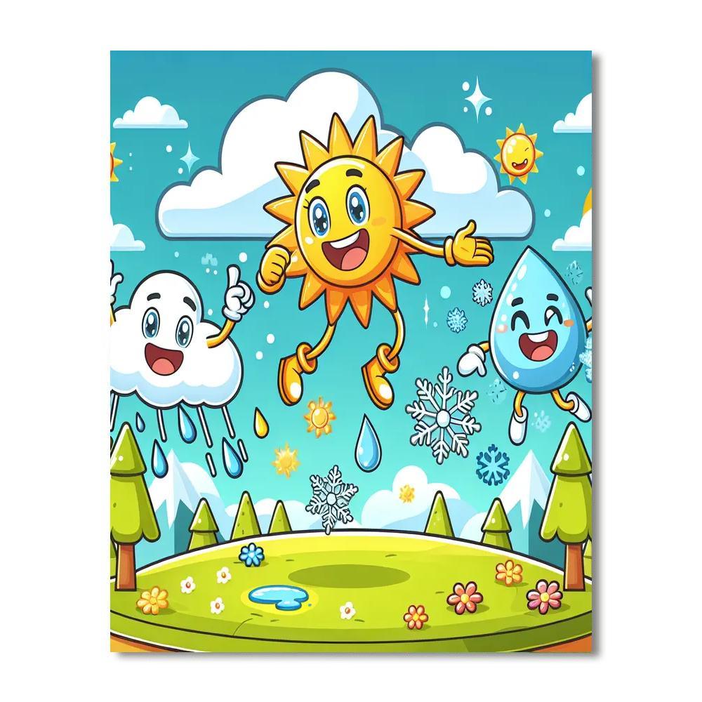 Whimsical Weather Adventures Number Painting