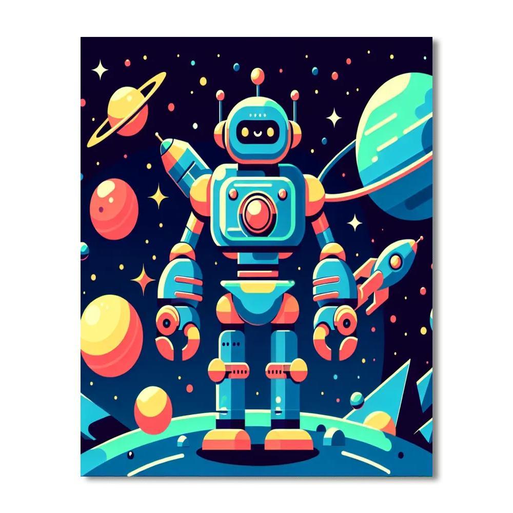 Galactic Robot Guardians DIY Paint By Numbers