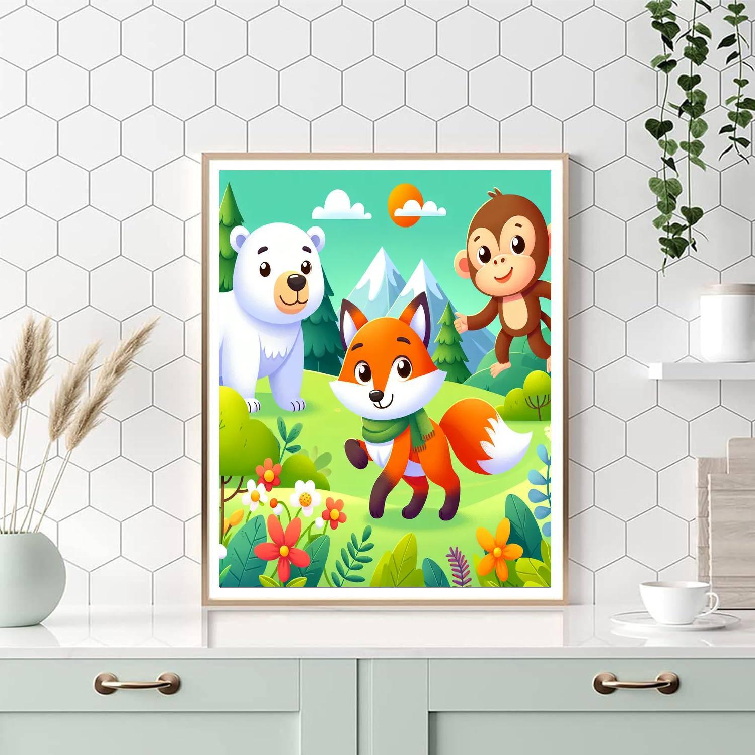 Curious Animal Explorers Painting Number Kit