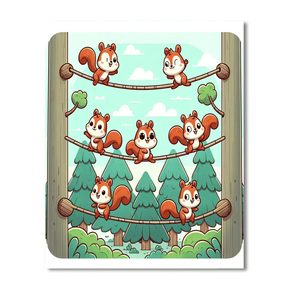 Silly Squirrel Circus Number Painting