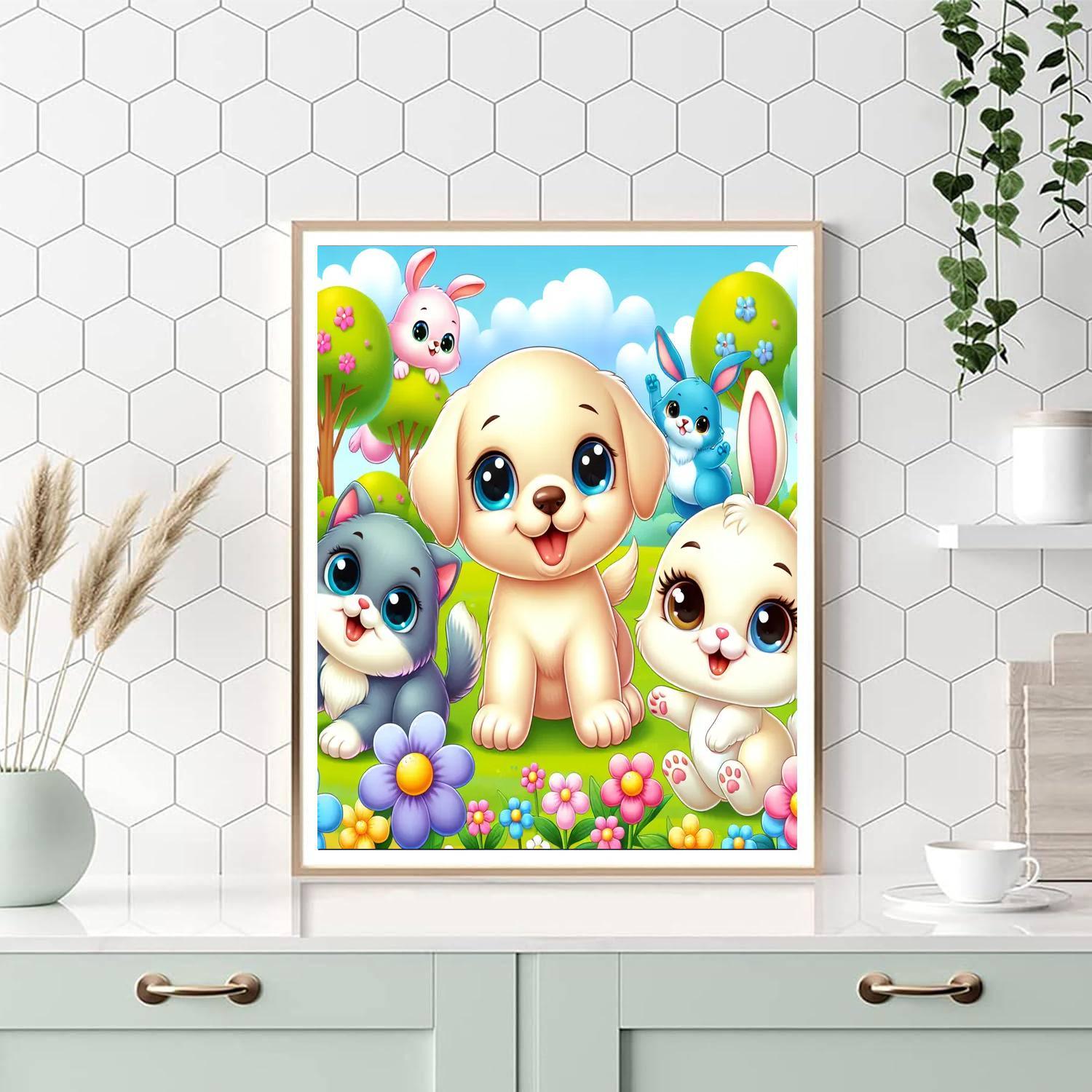Cute Animal Pals Adventure Painting By Numbers Kit
