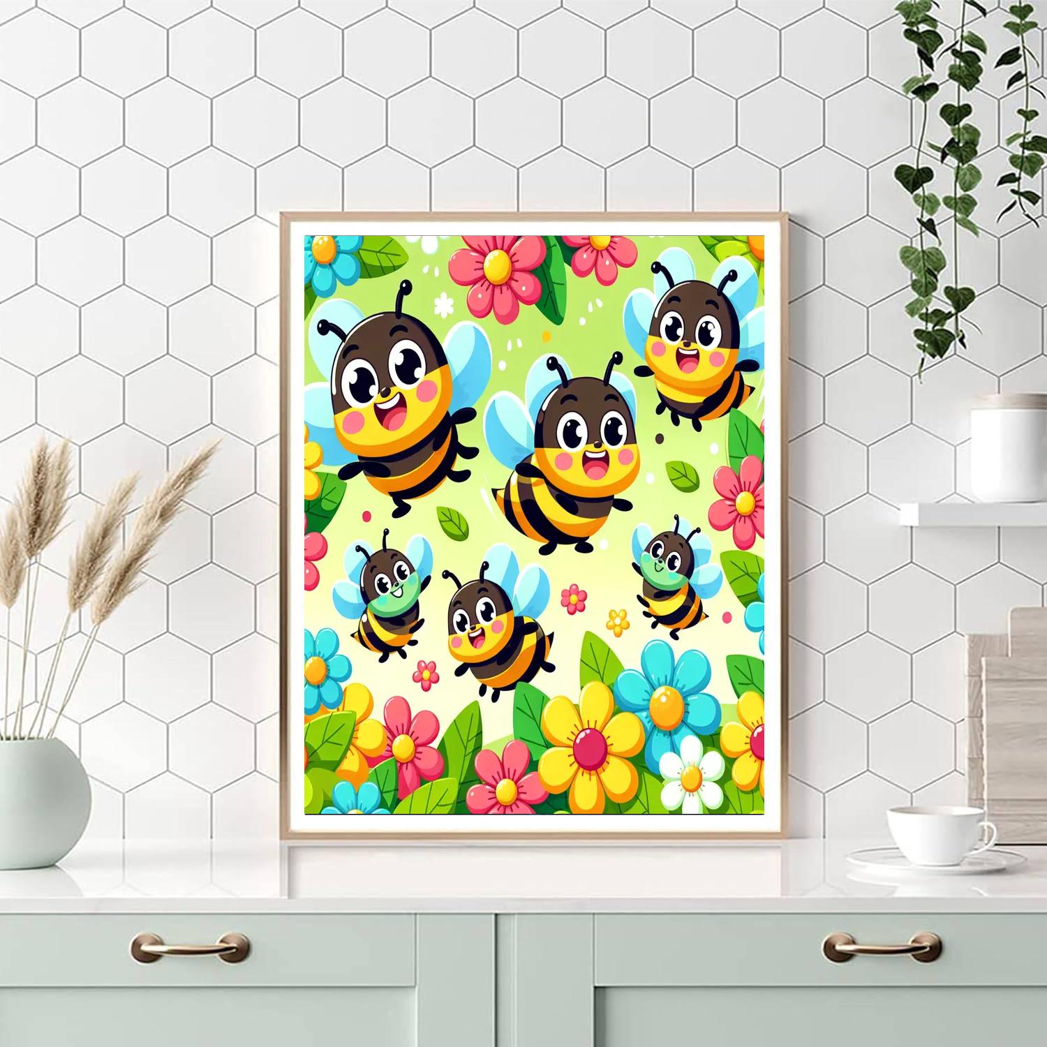 Buzzy Bees And Blossoms Paint By Numbers Art