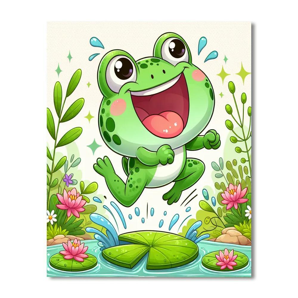 Lively Frog Painting Number Kit