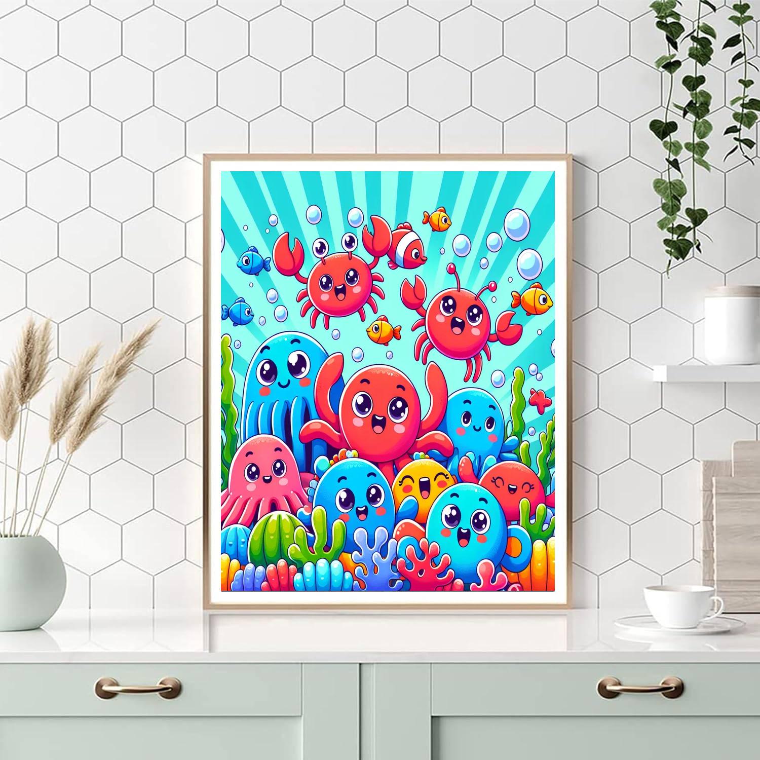 Silly Underwater Friends Painting By Numbers Kit