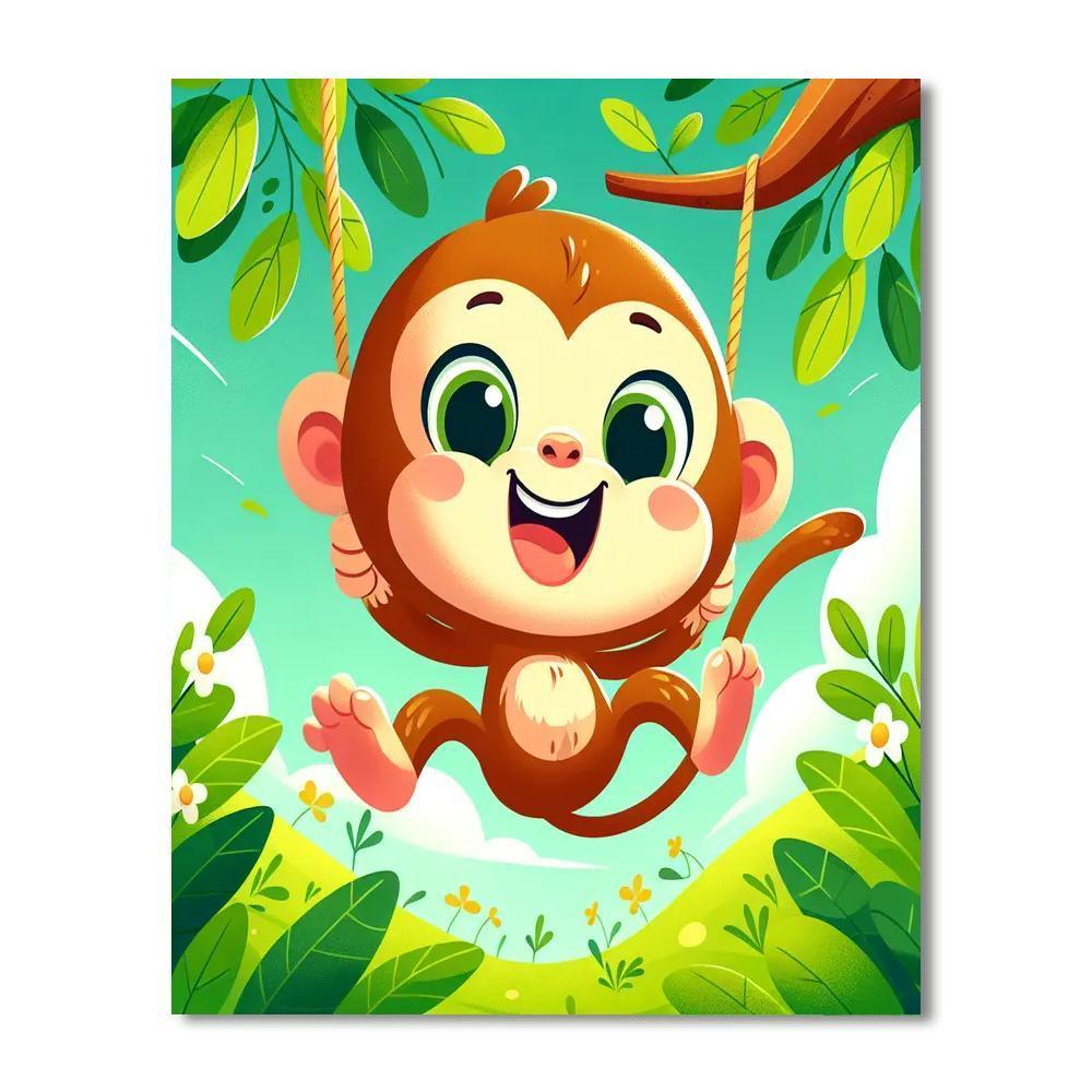 Friendly Jungle Monkey Paint By Number