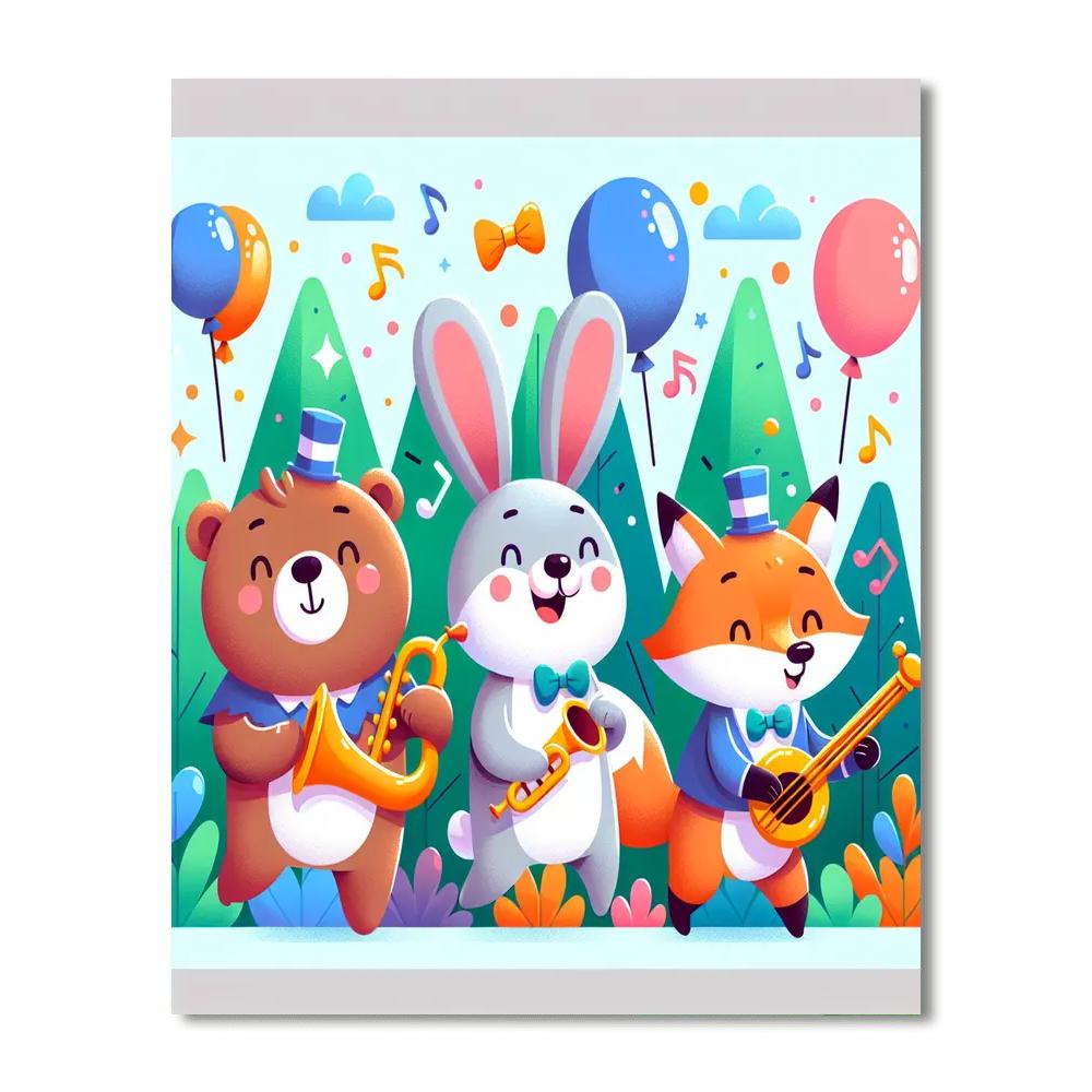 Dancing Animals Parade Painting Number Kit