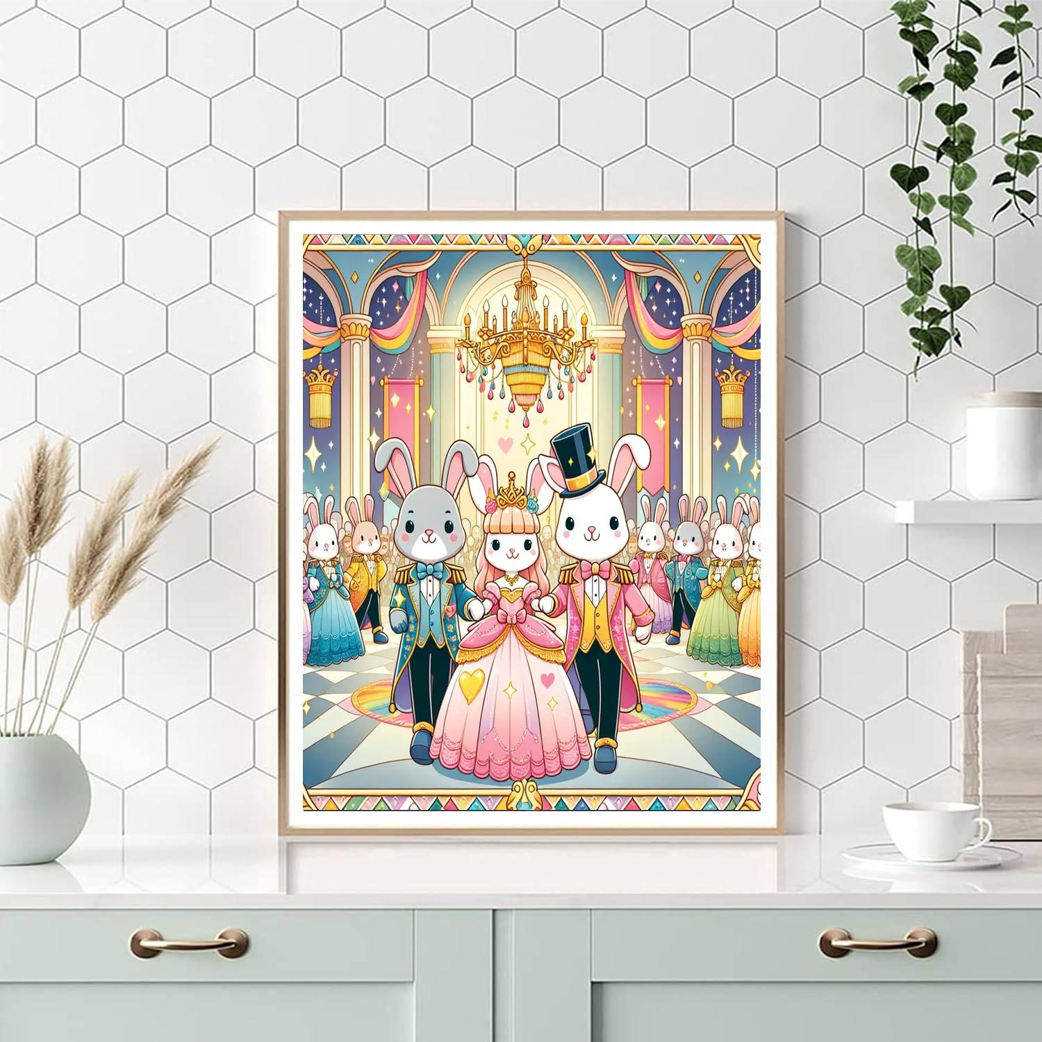 Royal Rabbit Revelry Numbered Painting Kits
