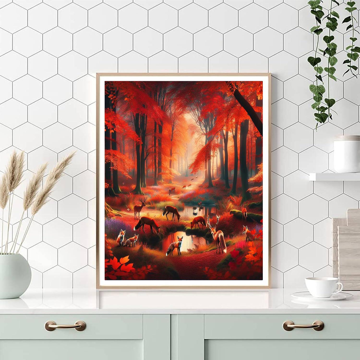 Autumn Woodland Gathering Painting By Numbers Kit