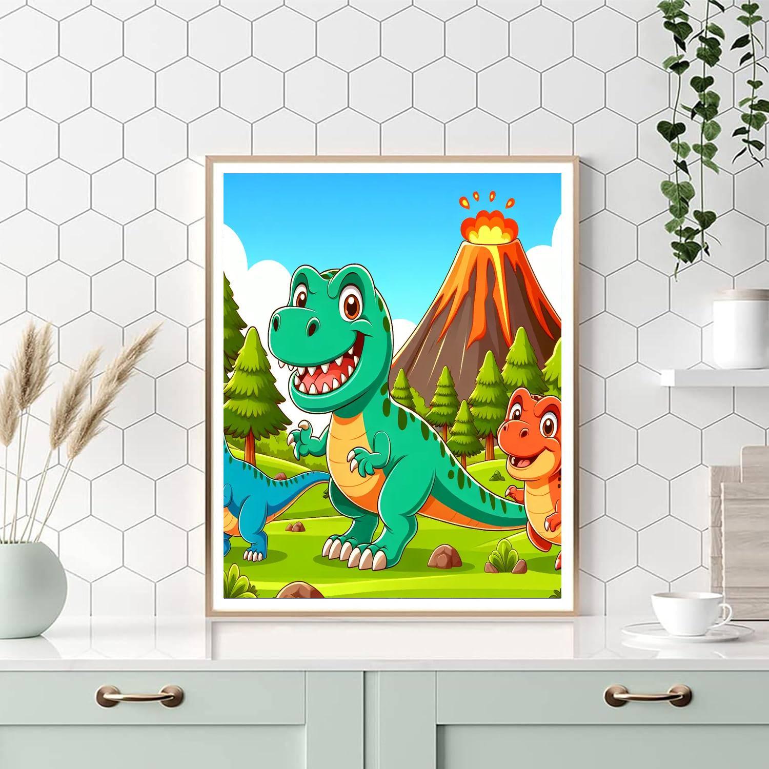 Dinosaur Exploration Expedition Painting Number Kit