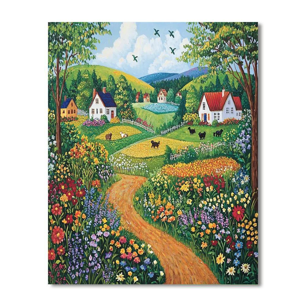 Folk Art Style Inspired Charming Whispers  Painting By Numbers Kit