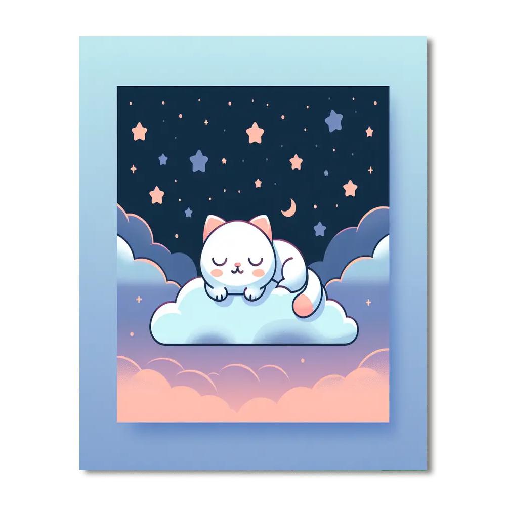 Celestial Catnap Painting Number Kit