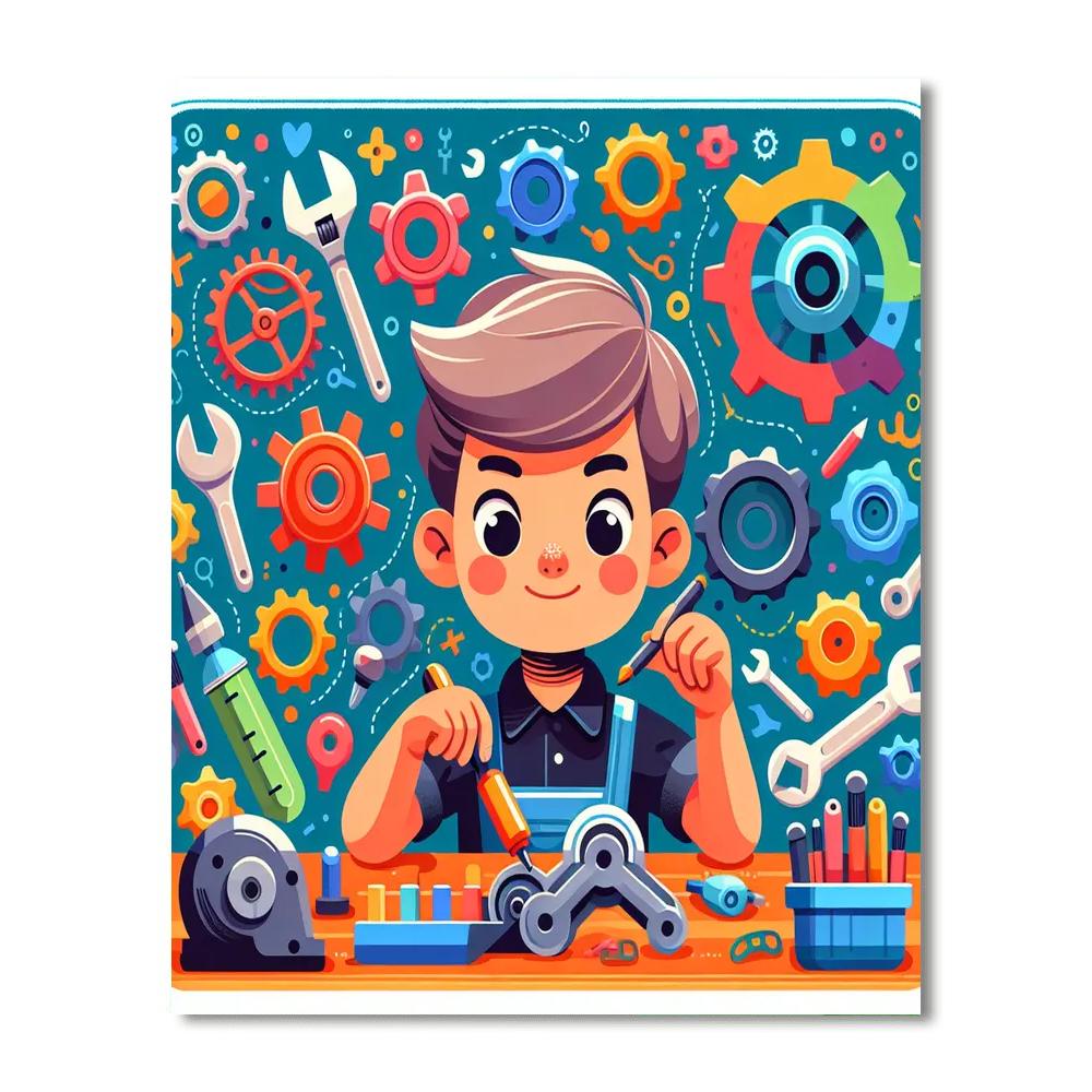 Little Engineer's Workshop Painting By Numbers Kit