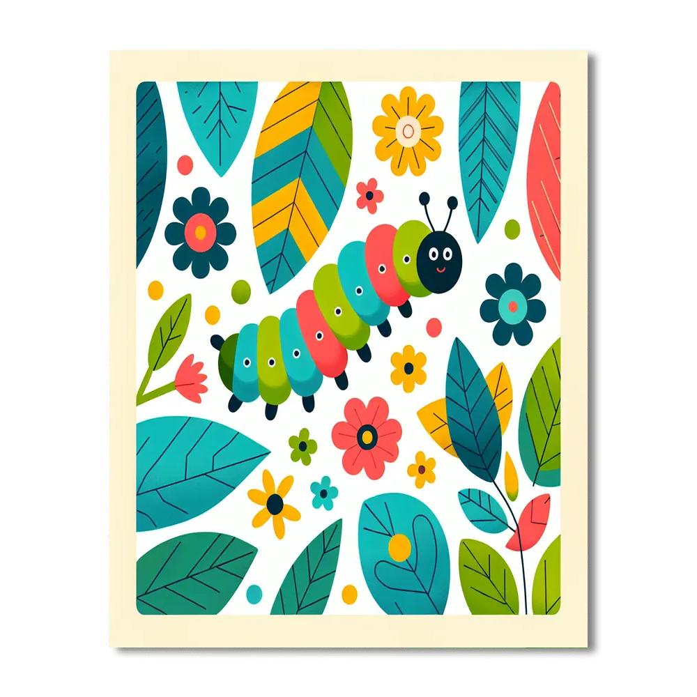 Caterpillar's Colorful Quest Paint By Numbers