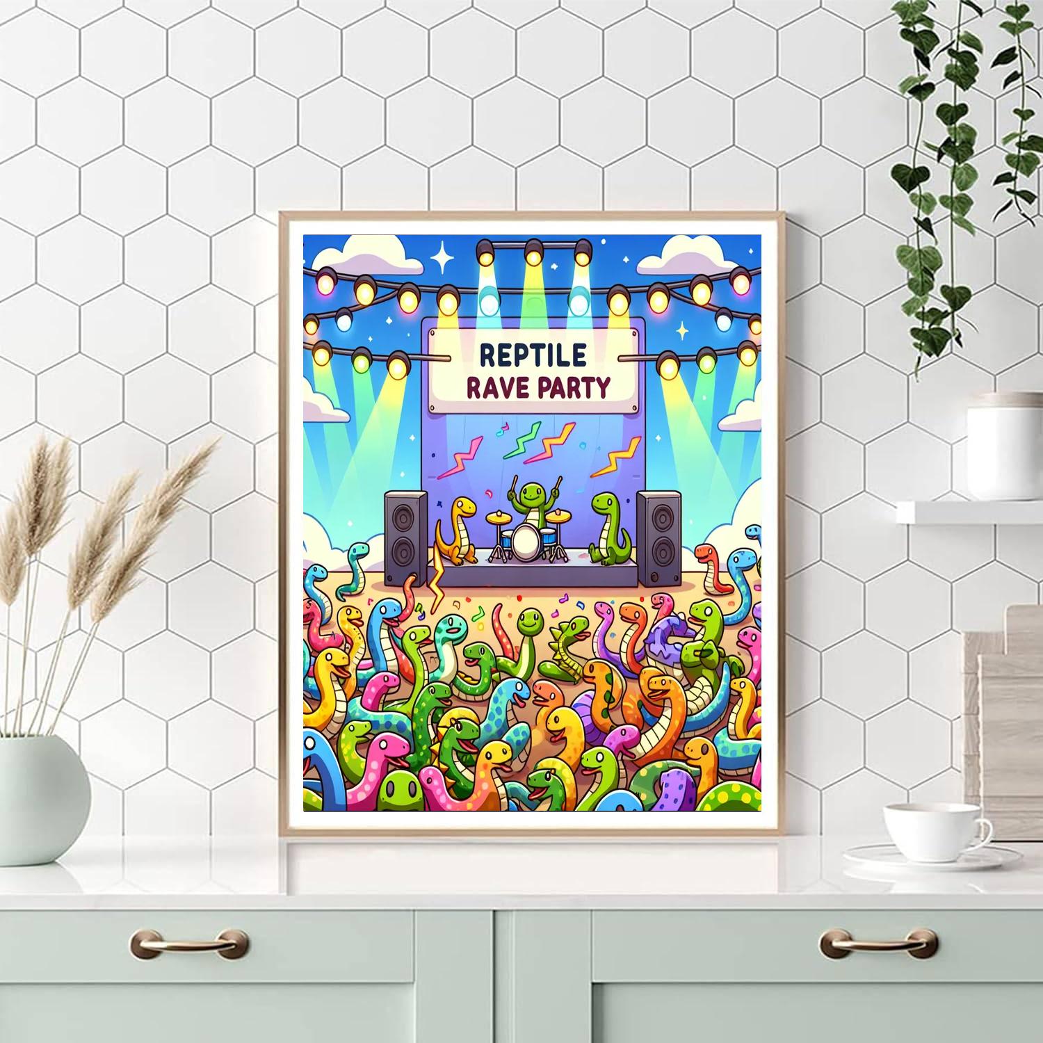 Rockin' Reptile Rave Number Painting