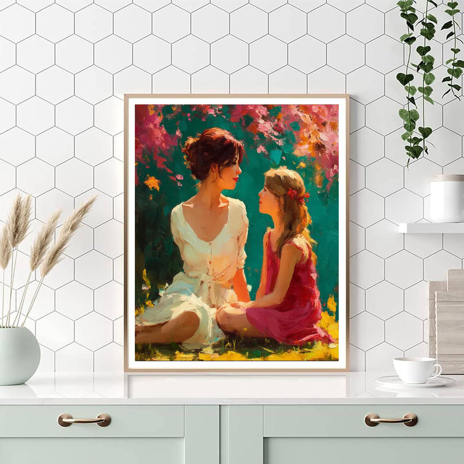 Morning Blossoms With Mother DIY Paint By Numbers