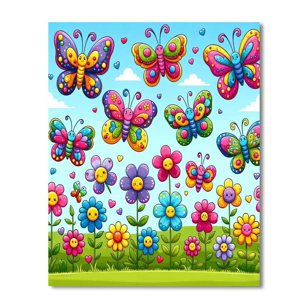 Breezy Butterflies Paint By Numbers Art