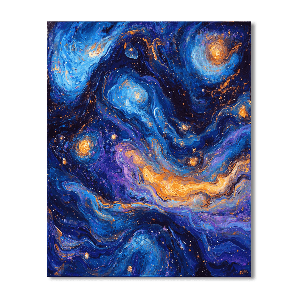 Pollock Inspired Abstract Cosmos - DIY Painting By Numbers Kit