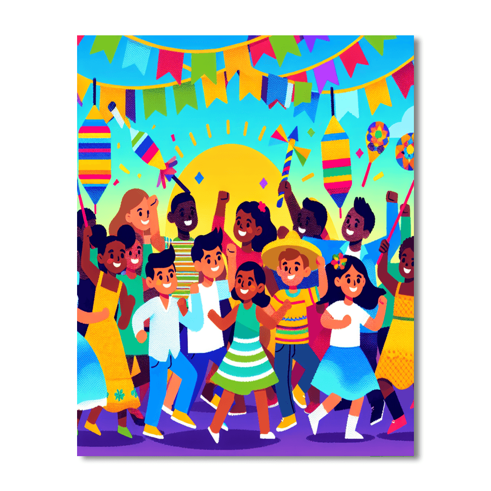 Joyful Fiesta Celebration Painting Number Kit