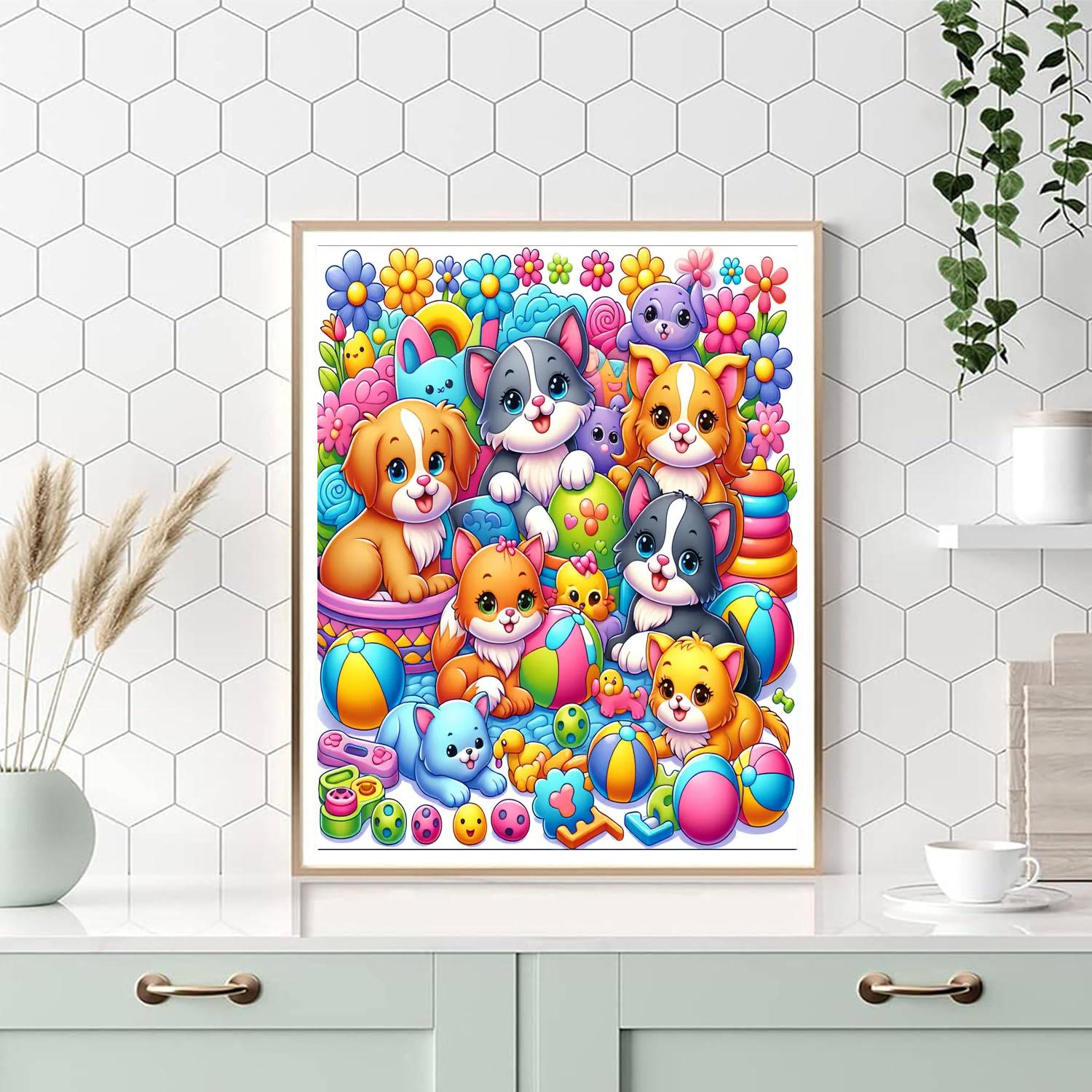 Adventure With Cute Pets Number Painting