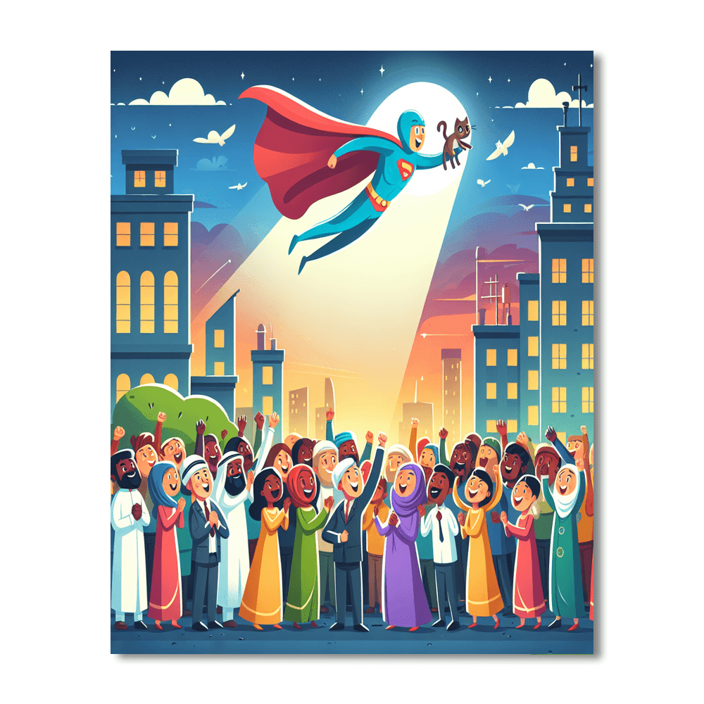 Superheroes In Action Number Painting